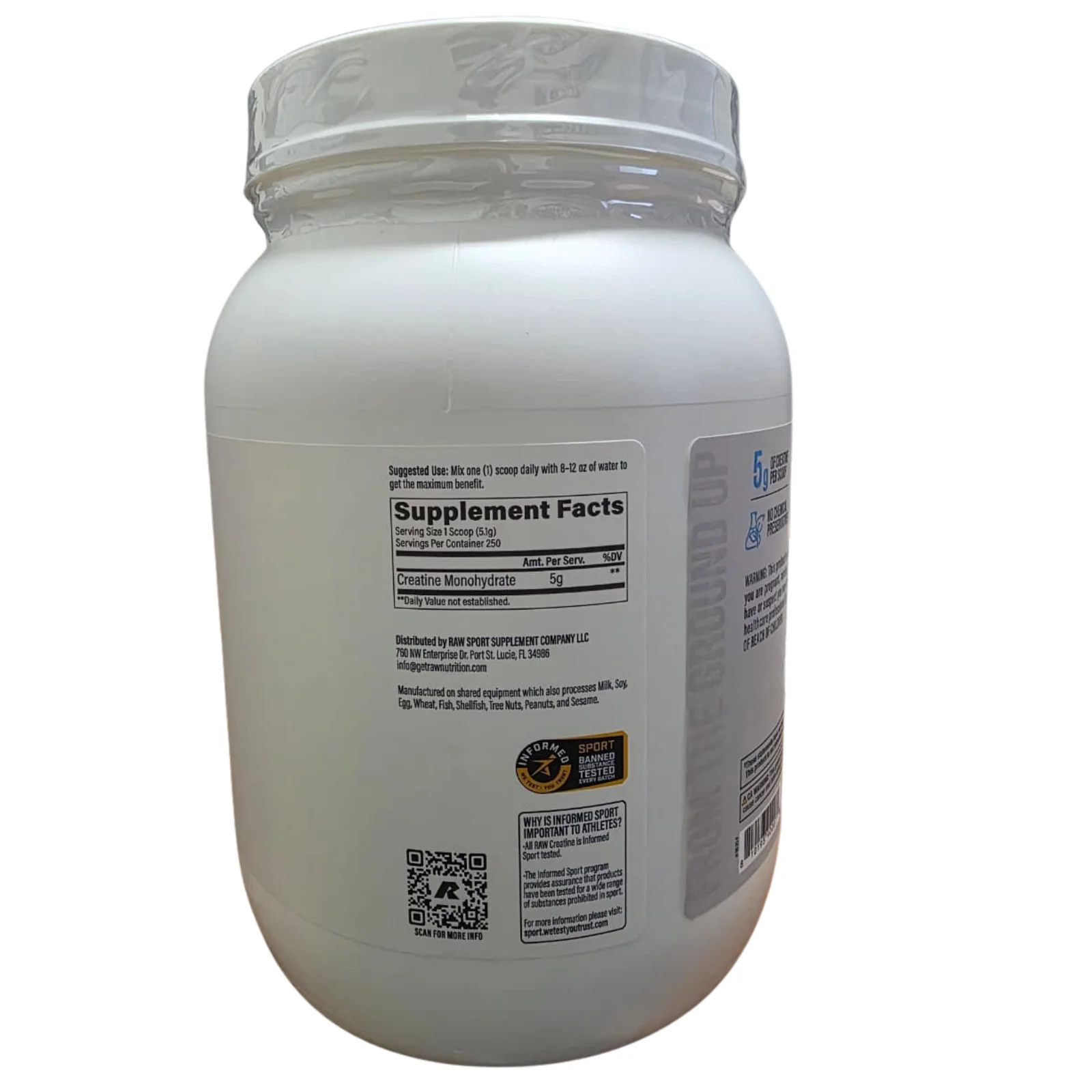 creatina-monohidratada 250-serv raw-nutrition supplement-facts 5g-por-porcion sin-fase-carga atp-fosfocreatina