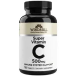 super-vitamin-c-500-mg-180-tabs-windmill-health 500mg-acido-ascorbico 833-valor-diario antioxidante-inmunidad