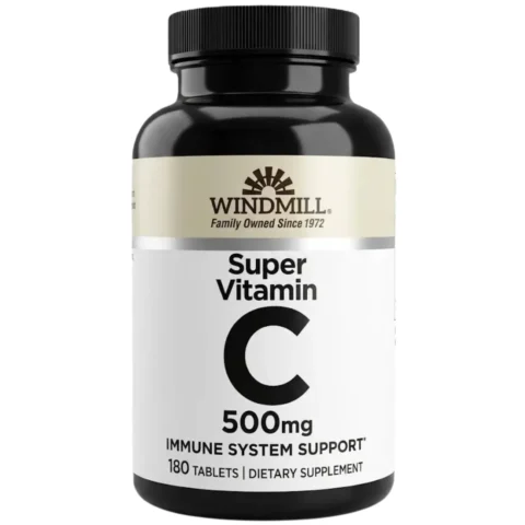 super-vitamin-c-500-mg-180-tabs-windmill-health 500mg-acido-ascorbico 833-valor-diario antioxidante-inmunidad