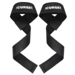 straps-de-levantamiento-the-curse par-negro 60-cm algodon-reforzado neopreno-muñeca peso-muerto-jnx-sports