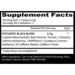 psychotic-black 60-serv insane-labz supplement-facts blend-infinergy-ampiberry-l-tirosina-200mg-cafeina