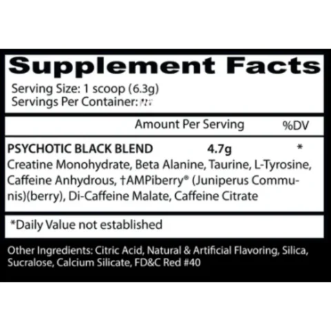 psychotic-black 60-serv insane-labz supplement-facts blend-infinergy-ampiberry-l-tirosina-200mg-cafeina