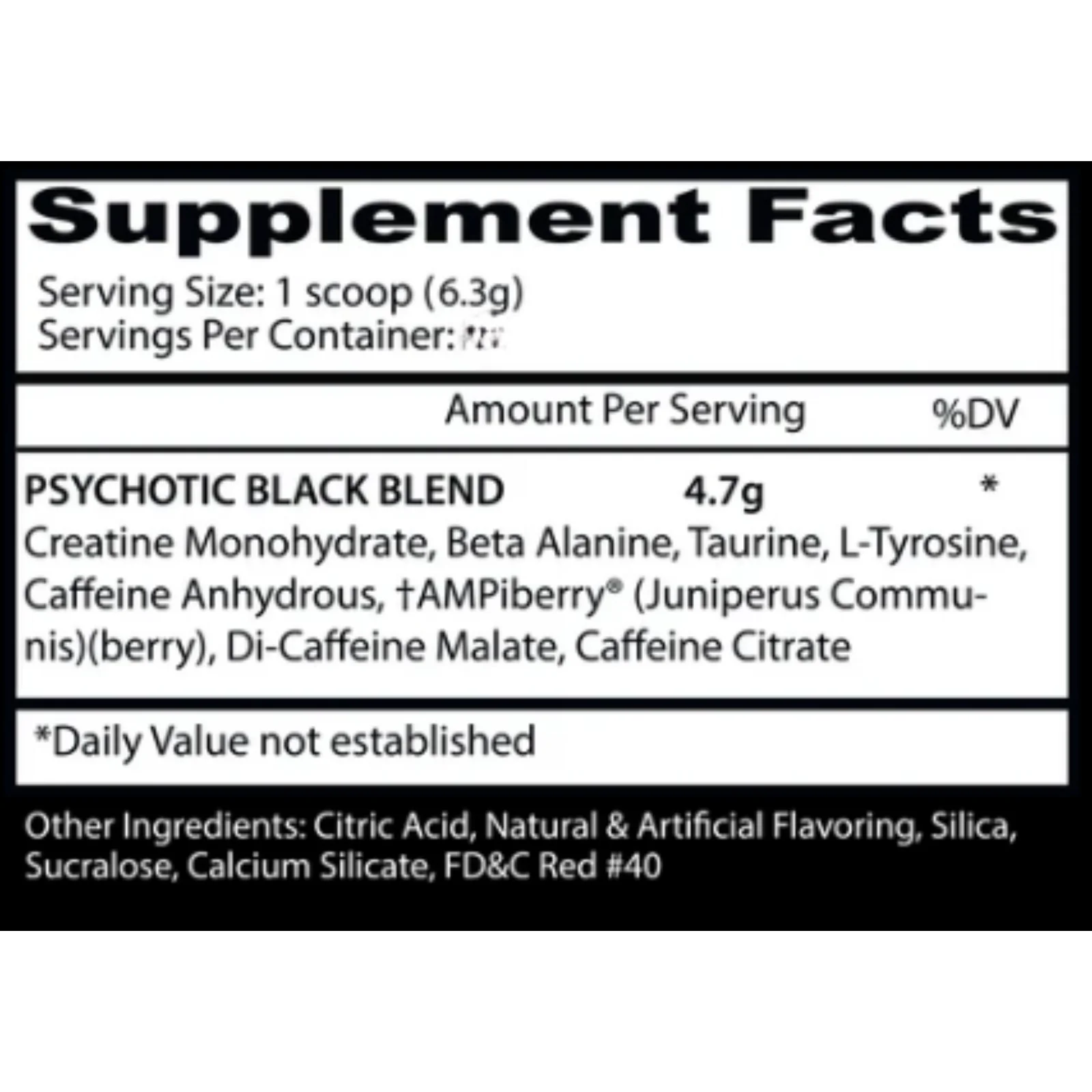 psychotic-black 60-serv insane-labz supplement-facts blend-infinergy-ampiberry-l-tirosina-200mg-cafeina