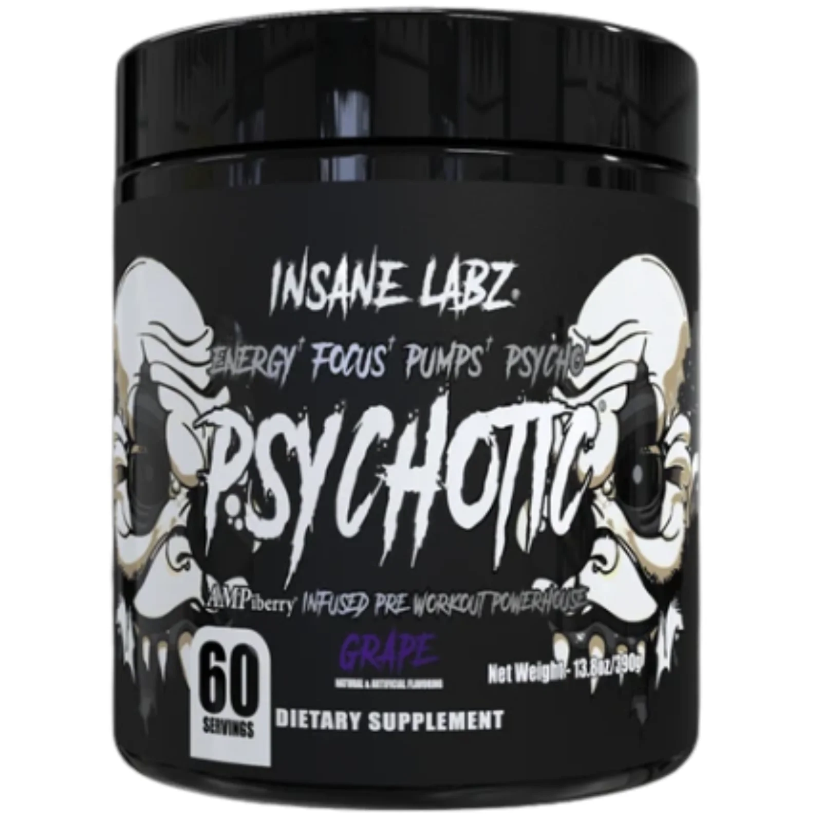 psychotic-black-60-serv-insane-labz pre-entreno-estimulacion-moderada 200mg-cafeina creatina-beta-alanina-taurina