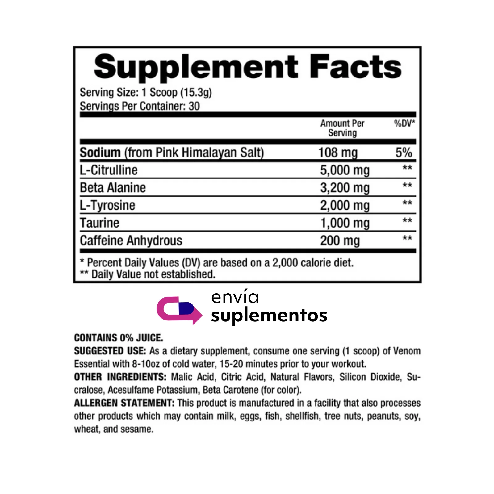 venom-essential 30-serv dragon-pharma supplement-facts l-citrulina-beta-alanina-l-tirosina-sal-rosa-himalaya